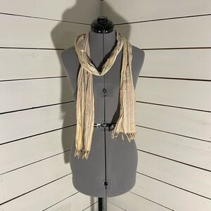 Tan, Yellow, Teal Striped Scarf